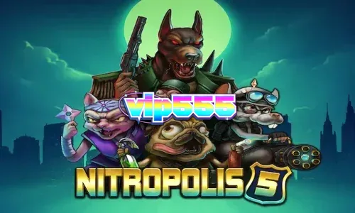 Tampilan visual intens dari slot Nitropolis 5 dengan tema perang klan hewan